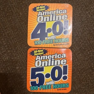 2 AOL America Online CD Collectible 4.0 Sealed & 5.0 unseal Version 250 Hrs Free - Picture 1 of 6
