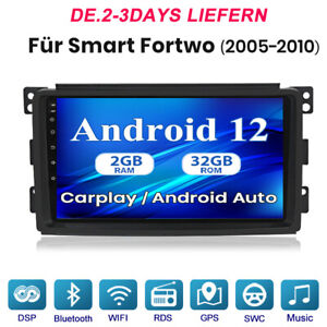 2+32G DAB+ Android 12 Autoradio Für Smart Fortwo 2005-2010 GPS Navi SWC DAB+ USB