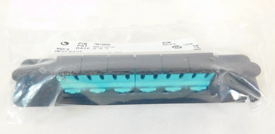 MM LC Adapter, Aqua, Shuttered  PNL-BK-012-MFA-LC12-AQ - 12 Fiber LC 760148056 - Image 1 of 4