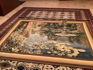 Very Large Flanders Belgian Tapestry Wall Hanging with rod 215x160cm Monet POND - Picture 1 of 10