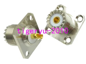 1pce UHF SO239 female jack Flange 4-holes solder up Panel mount RF Connector - Picture 1 of 4