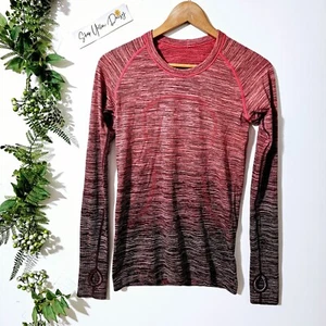 RARO Lululemon donna Run Swiftly Tech rosso ombretto maniche lunghe taglia 2 ~LS54,5 - Foto 1 di 5