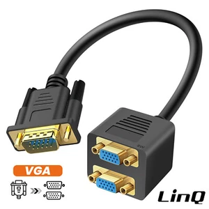 ADATTATORE SDOPPIATORE VGA MASCHIO A 2X VGA FEMMINA SPLITTER NERO - Foto 1 di 1