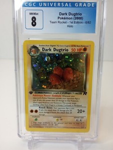 CGC 8 - Dark Dugtrio - 6/82 - Team Rocket - 1st Edition - Holo Rare - Pokemon