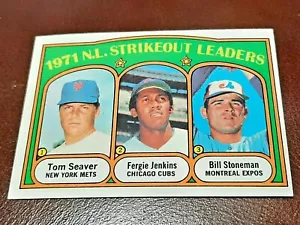 TOM SEAVER-FERGIE JENKINS 1972 TOPPS STRIKEOUT LEADERS ⚾️ BASEBALL CARD-STONEMAN - Picture 1 of 2
