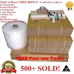 Completed Pack MOVING BOXES PACKING MATERIALS CARDBOARD REMOVALIST PACKAGING! - Picture 1 of 6