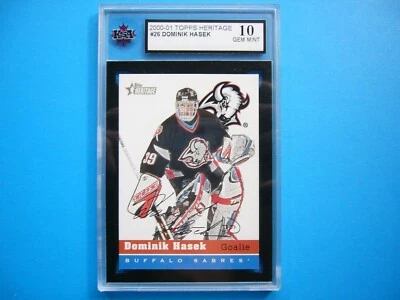 Tarjeta de hockey Topps Heritage NHL 2000/01 26 DOMINIK HASEK KSA 10 GEMAS ¡BELLEZA COMO NUEVA!! Foto 1 de 2