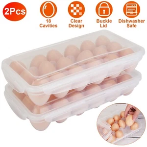 2Pcs Plastic Egg Holder Egg Storage Box Stackable Egg Rack Save Space Egg Rack - Picture 1 of 7