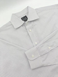 🇺🇲 Jos A Bank Travelers Collection Tailored Fit 15.5x35 Purple Check - Picture 1 of 7