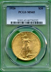 1926 DOUBLE  EAGLE  GOLD   $20   NGC MS 65    0.9675 OZ - Picture 1 of 2