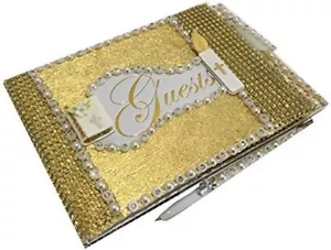 Libro degli ospiti Strass Oro Prima Comunione Battesimo Firma Religiosa - Foto 1 di 3
