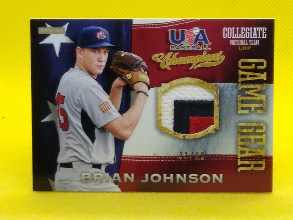 Brian Johnson 2013 USA Baseball Champions Game Gear 3-COLOR PATCH #7 ***31/99*** - Image 1 of 2