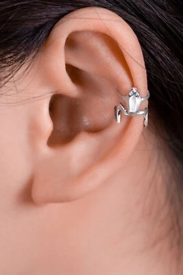 S925 Sterling Silver Frog Cuff Earring Clip On No Pierce Jewellery - Image 1 of 3