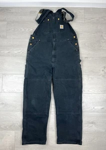 Carhartt Vintage Black Faded Work Coverall Jumpsuit Pants 36 size mens - Picture 1 of 9