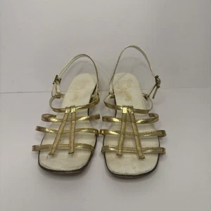 Fun Fashions gold pump vintage sandals Size 7 Women's - Picture 1 of 6