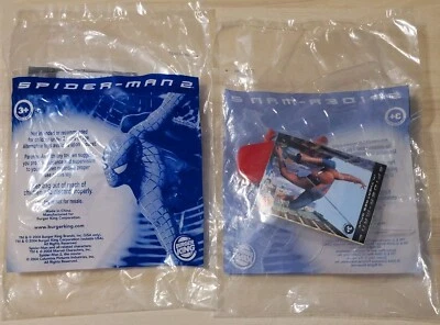 Lot 2 2004 Burger King Spider-Man 2 Collectable Flying Figure - Image 1 of 4