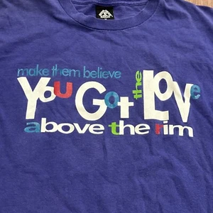 T-shirt basket vintage Above The Rim Hoopwear anni 90 punto singolo made USA uomo M - Foto 1 di 10