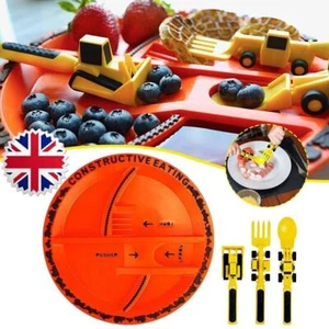 Kinder Geschirr Schaufel Gabel Löffel Set Besteck konstruktiv Essgeschirr Utensil UK - Bild 1 von 15