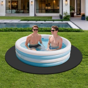 Base de bañera de hidromasaje 196x196 cm negra, alfombrilla de protección de suelo EVA para piscinas, colocable - Imagen 1 de 24