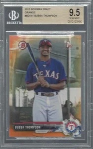 BUBBA THOMPSON 2017 BOWMAN DRAFT 1ST ORANGE PAPER #D 8/25 BGS 9.5 GEM MT POP 1/1 - Picture 1 of 1