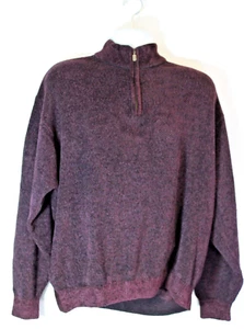 Vintage 90s Segreto Italy Men's Plum & Black Sweater Velour Knit 2XL Soft - Picture 1 of 5