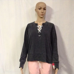 Xhilaration Rich Charcoal Women's Long Sleeve Sleep Shirt Size L - Picture 1 of 5