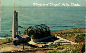 WAYFARER'S CHAPEL Palo Verdes, California CA vista de pájaro postal - Imagen 1 de 2