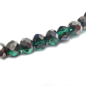 Perle di vetro sfaccettate molate Rondell 6x5 mm verde metallizzato circa 90 perle N011 - Foto 1 di 8