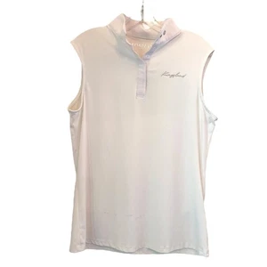 Kingsland Equestrian Paisely Show Shirt Sleeveless White Women XL Shimmer STAIN - Picture 1 of 12