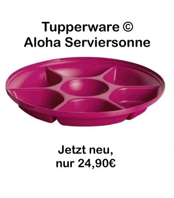 Tupperware Aloha Serviersonne Tablett Dipschale Servierperle Tupper pink neu - Bild 1 von 4