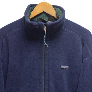 Patagonia Vintage Men's Size Large Blue & Green Fleece Full Zip Jacket USA euc - Picture 1 of 7