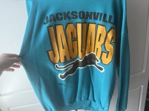 Vintage Jacksonville Jaguars 90s NFL Artex L Crewneck Black Large XK XJ XF F Jag - Picture 1 of 5