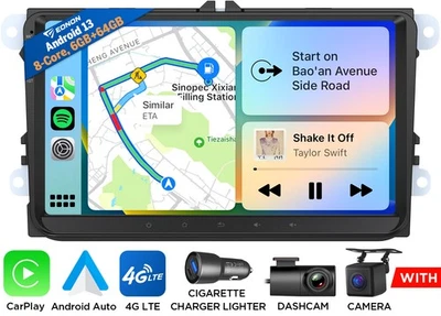 Para VW GOLF MK5 MK6 6+64GB Android 13 Carplay Coche Estéreo Radio GPS DSP Unidad Principal Foto 1 de 4