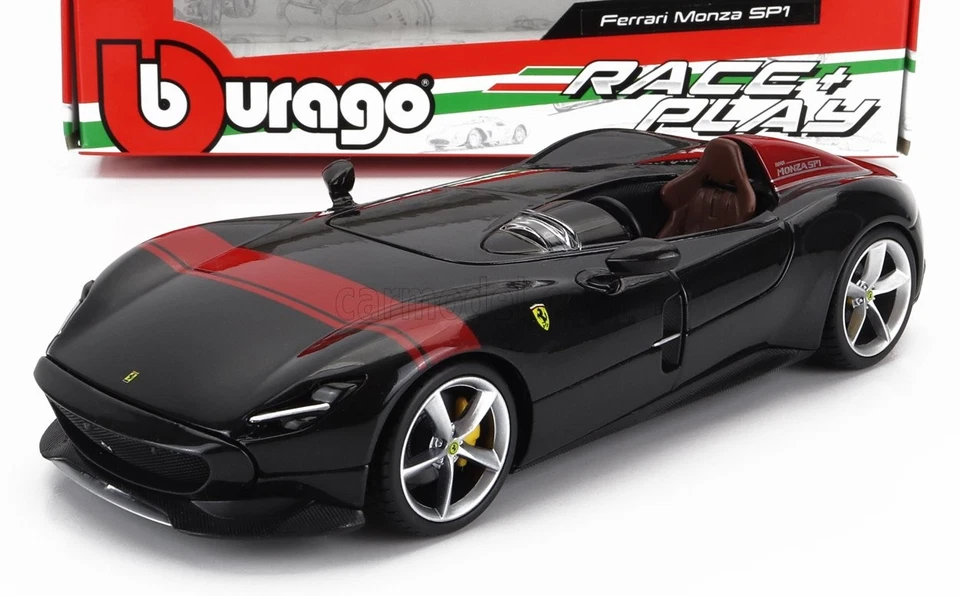 FERRARI MONZA SP1 2018 BLACK 1 24 Burago Auto Stradali Modellino Nuovo