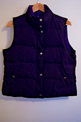 Chaleco reversible acolchado negro/púrpura L LAUREN RALPH LAUREN para mujer Foto 1 de 4