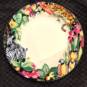 Vintage Vitromaster Rain Forest Salatteller Sue Zipkin Steingut 1993 - Bild 1 von 7
