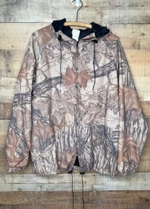 WALLS Full Zip Camo Jacket Men’s Size XL Realtree Oak Tree Brown Hooded - Picture 1 of 7