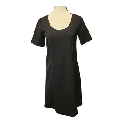 Theory Womens Minimalist Dress 2 Black Scoop Neck Short Sleeve Capsule Staple - Image 1 of 4