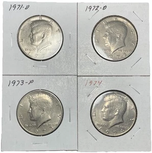 4 monedas - Lote Kennedy 1971-D 1972-D 1973-P 1974-P *BONITO ESTADO AU/BU* - Imagen 1 de 10