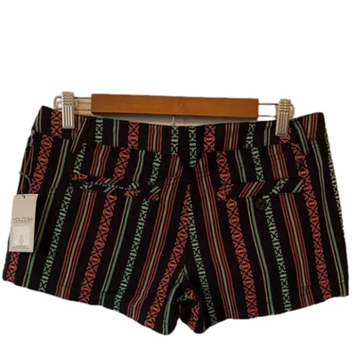 Volcom Jr 5 Boho Frochickie Colorful Aztec Low Rise Vacation Beach Short Y2K 90s - Image 1 of 4