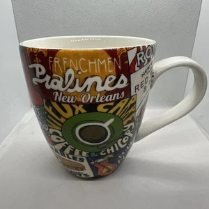 Tazza caffè souvenir ceramica design logo cibo iconica gufo artigianale New Orleans T14 - Foto 1 di 6