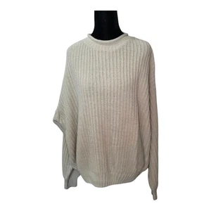 Structure Men’s Sweater M Beige Cotton Ramie Knit Crewneck Vintage 90s - Picture 1 of 7