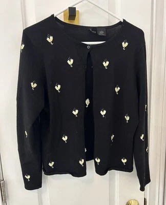 Etoile Sweater, Black With Champagne Glass Design.  Great For Celebrations! - Image 1 of 4