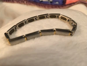 Jeffrey Scott Pinnacle Titanium Stainless Steel Bracelet Magnetic Gold Silver - Picture 1 of 15