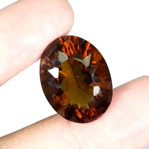 Cuarzo coñac superior natural sin calefacción corte cóncavo ovalado 11,60 quilates 17x13 mm mm piedras preciosas - Imagen 1 de 14