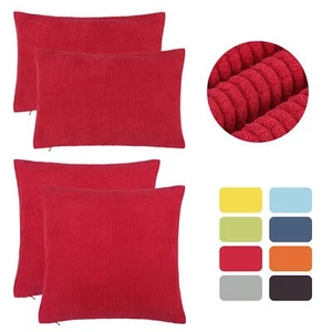 Set of 2 Corduroy Waist Throw Pillow Case Cushion Covers Home Sofa Bed - Picture 1 of 14