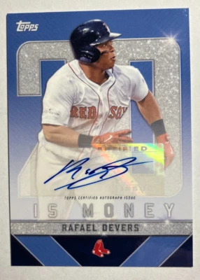 2022 Topps X Wander Franco 20 Is Money Rafael Devers Autograph #50-A Light Blue - Image 1 of 2