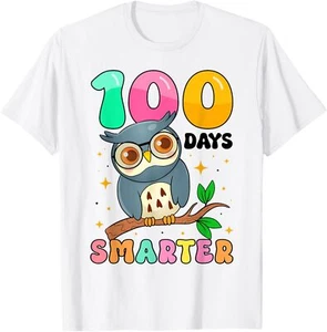 100 Days Of School Girls Kids 100th Day Of School Owl T-Shirt Hoodie - Picture 1 of 16