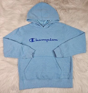 Champion Hoodie Youth Sweatshirt M Long Sleeve Embroidered Blue - Picture 1 of 7