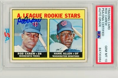 1967 Topps Signed Autographed Rod Carew Rookie Rc Card PSA 10 Auto MLB HOF - Image 1 of 2